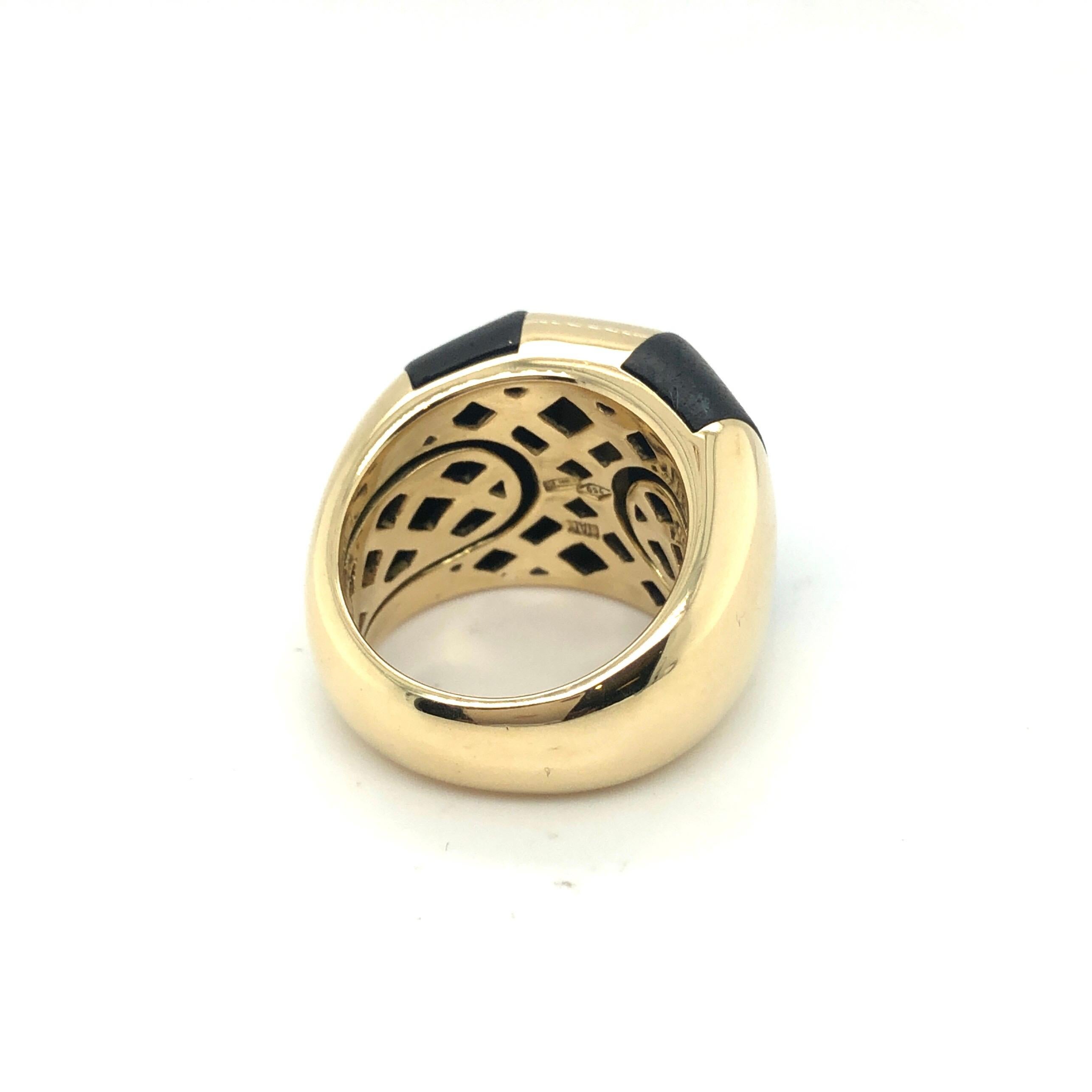 18 Karat Yellow Gold and Wood Cocktail Ring, 1990s 1