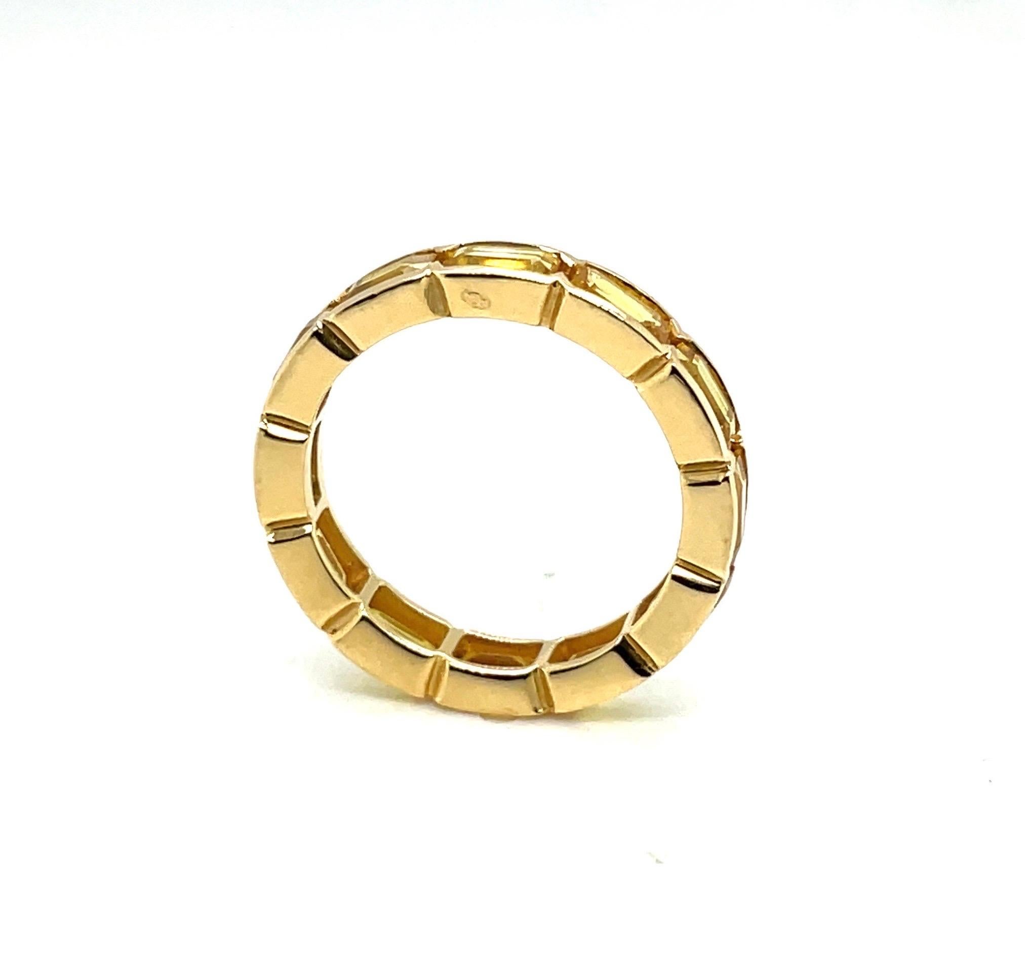 18 Karat Yellow Gold and Yellow Sapphire Memory Ring For Sale 1