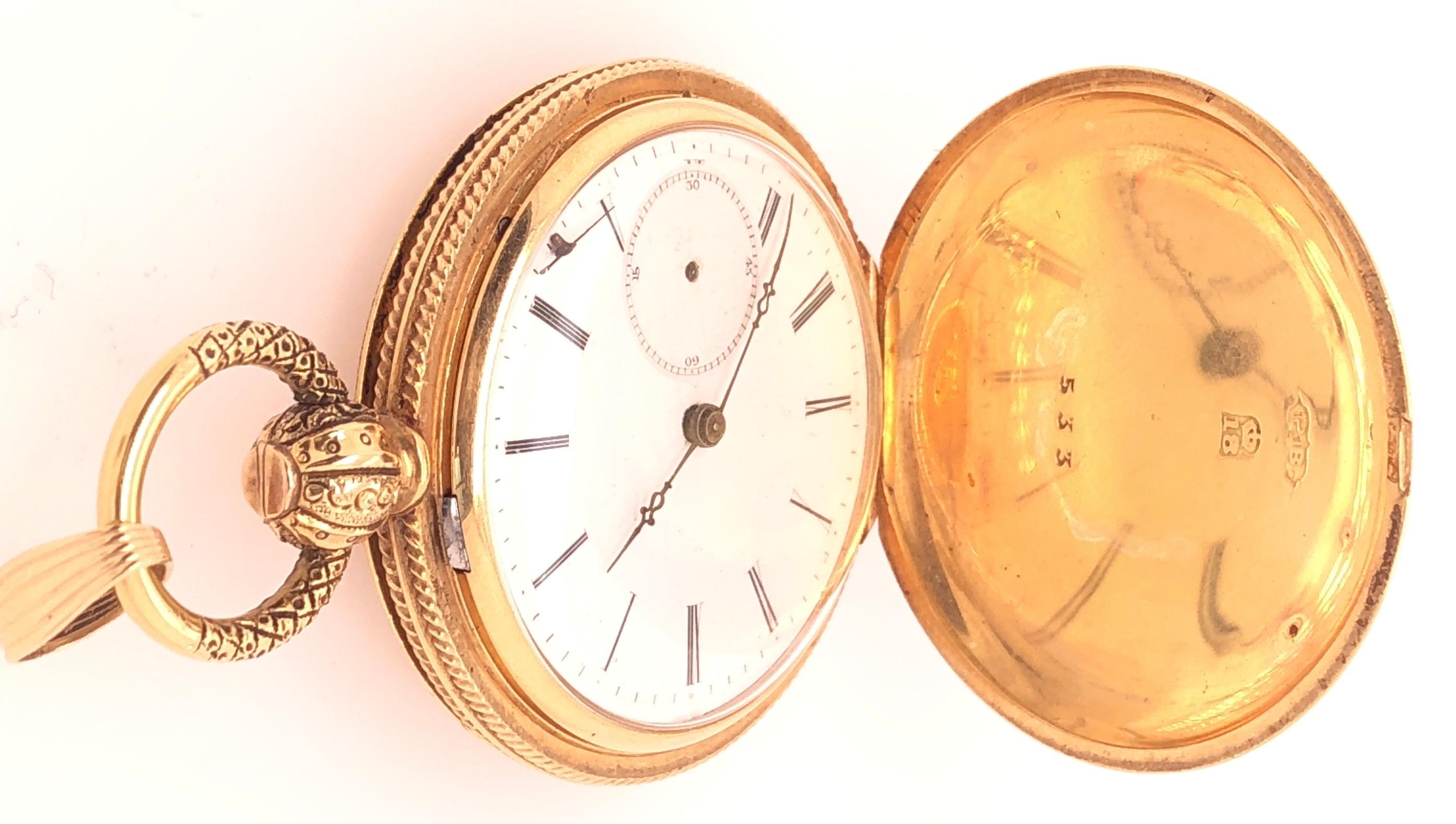 Reloj de bolsillo Breguet a Paris antiguo de oro amarillo de 18 quilates con esfera de porcelana Belle Époque en venta