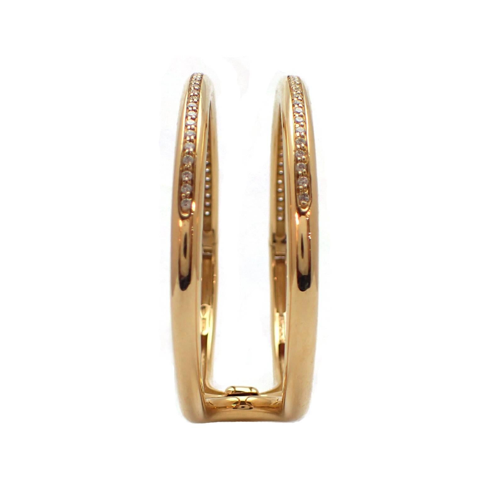 Round Cut 18 Karat Yellow Gold Antonini Cuff Bracelet For Sale