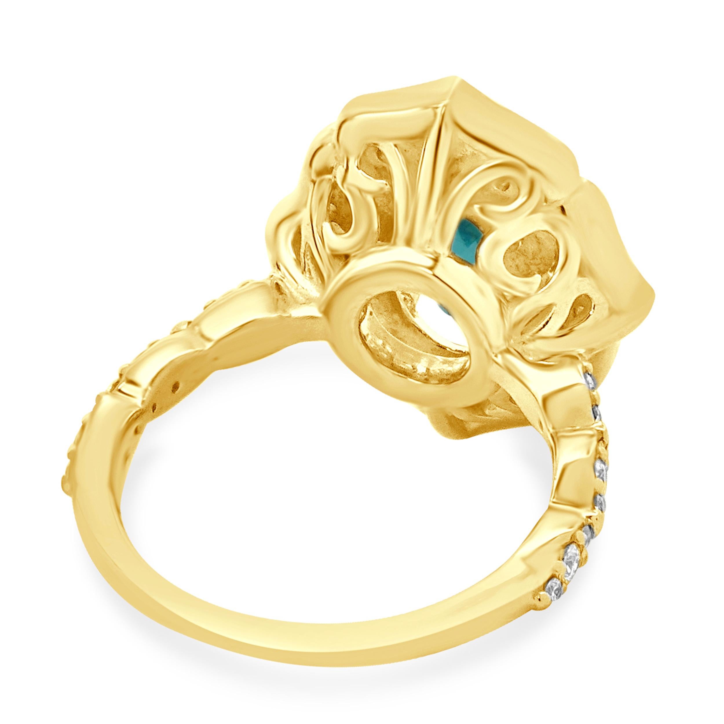 Anello Appetito e Diamante in oro giallo 18 carati In condizioni ottime in vendita a Scottsdale, AZ