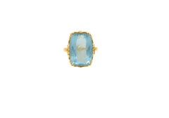 18 karat Yellow Gold Aquamarine Cabochon Ring Suneera