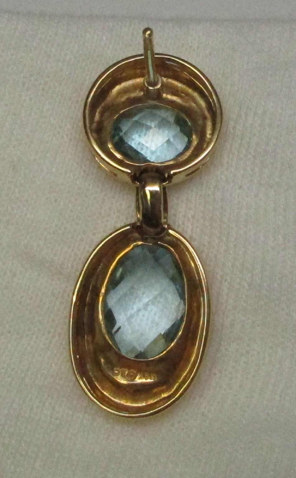 18 Karat Gelbgold Aquamarin-Diamant-Ohrringe Damen im Angebot