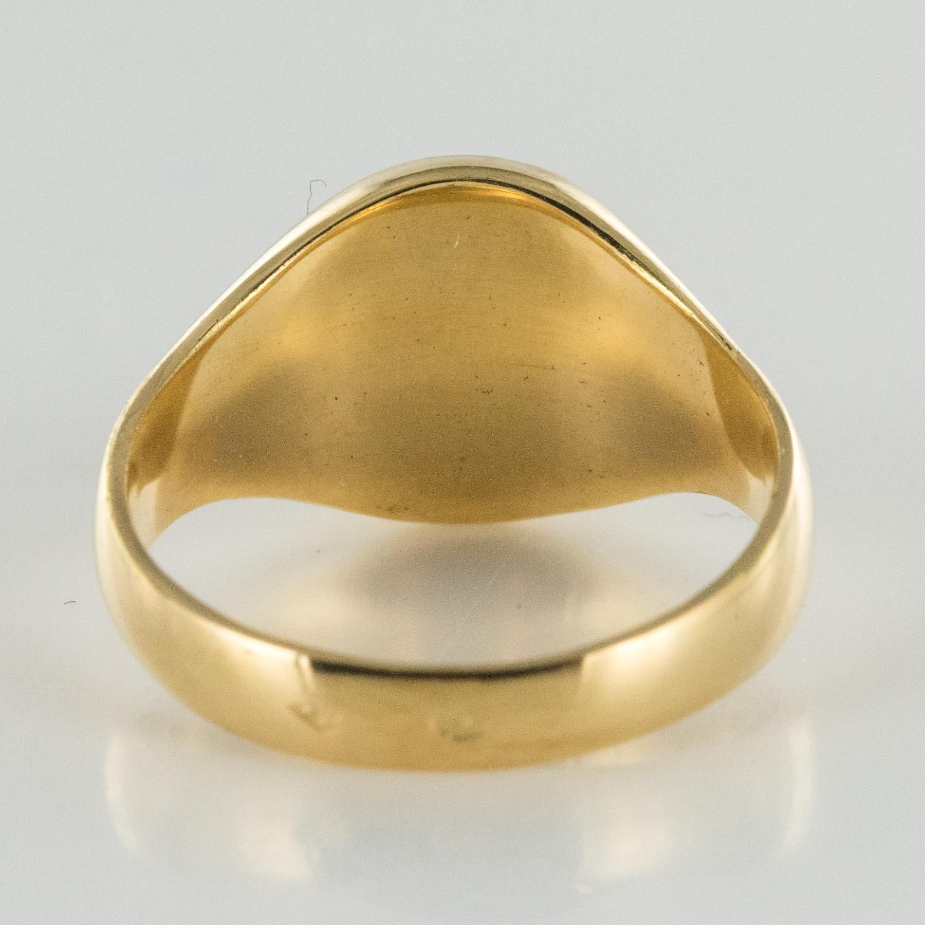 18 Karat Yellow Gold Armorial Bearings Women Signet Ring 6