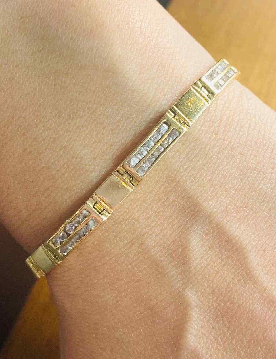 20th Century 18-Karat Yellow Gold Art Deco Fancy Link Bracelet with Diamonds