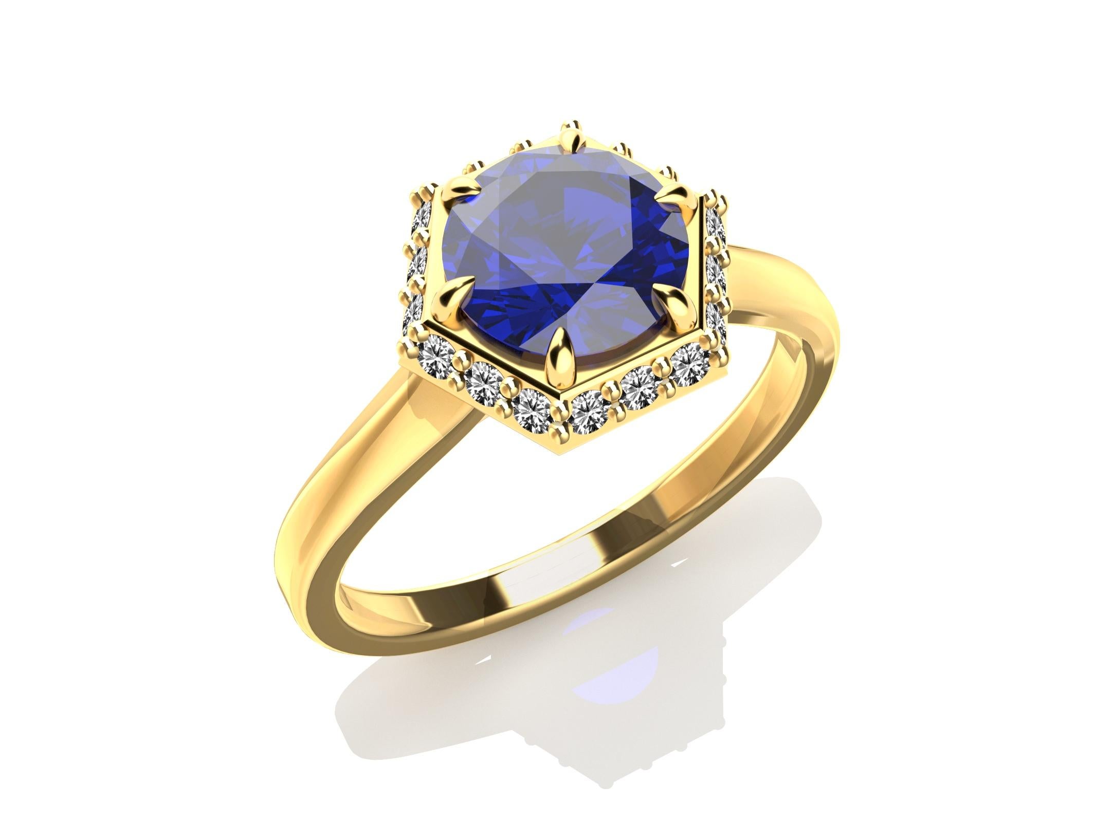 For Sale:  18 Karat Yellow Gold Art Deco GIA Sapphire Ring 2