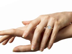 18 Karat Yellow Gold Art Deco Styled Hexagon GIA Diamond Engagement Ring