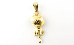 18 Karat Yellow Gold Articulated Cat Charm