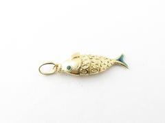 18 Karat Yellow Gold Articulated Fish Pendant