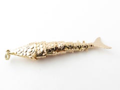18 Karat Yellow Gold Articulated Fish Pendant