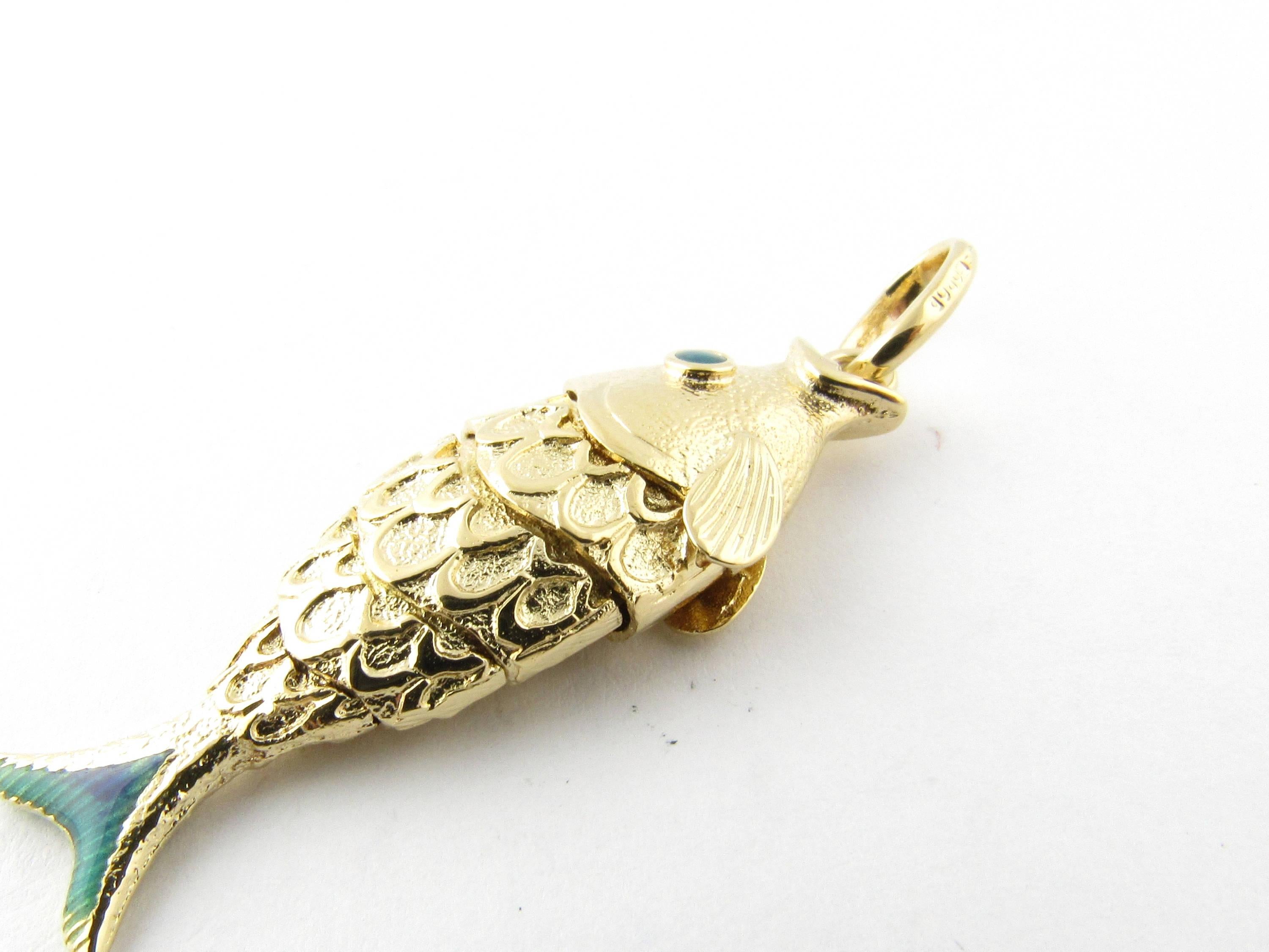 Women's 18 Karat Yellow Gold Articulated Fish Pendant