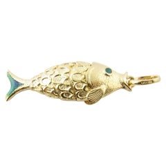 18 Karat Yellow Gold Articulated Fish Pendant