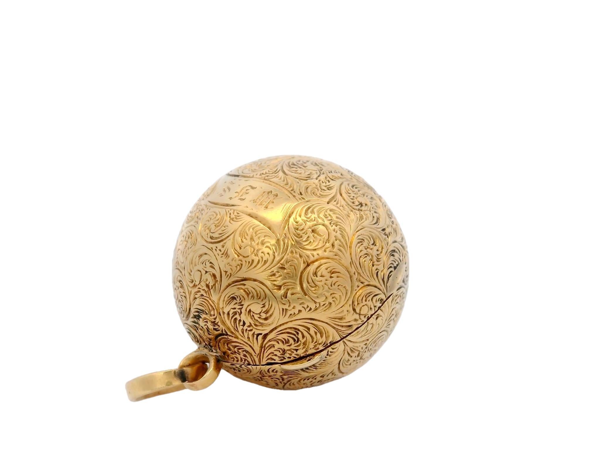 18 Karat Yellow Gold Articulated Multi-Photo Globe Locket 19th Century Antique 3
