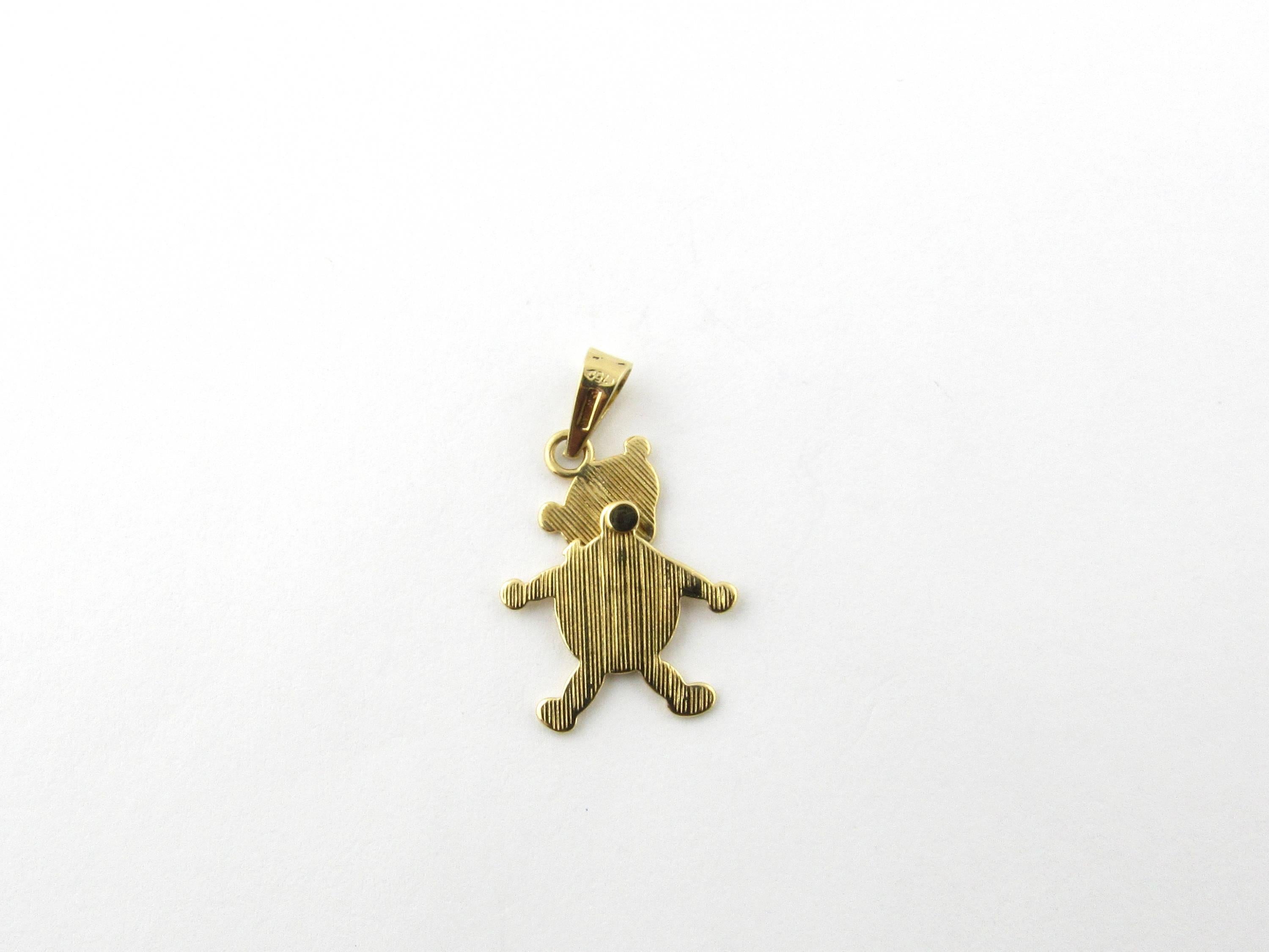 18 Karat Yellow Gold Articulated Teddy Bear Charm In Good Condition In Washington Depot, CT