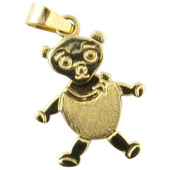 18 Karat Yellow Gold Articulated Teddy Bear Charm