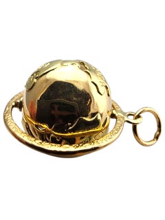 18 Karat Yellow Gold Articulating Globe Pendant #23909