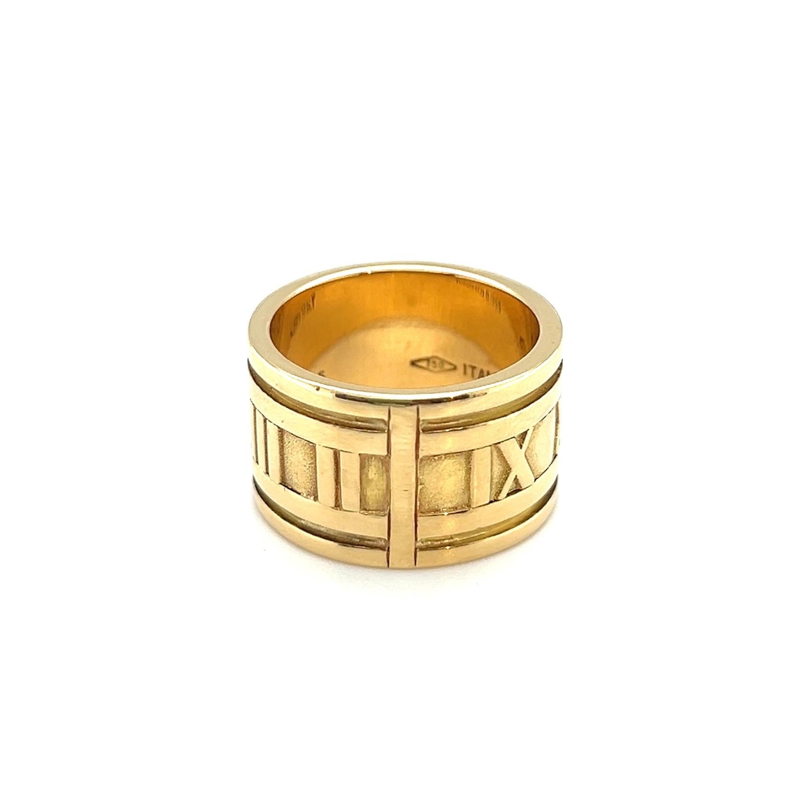 18 Karat Yellow Gold Atlas Band Ring by Tiffany & Co, 1995 In Good Condition In Zurich, CH