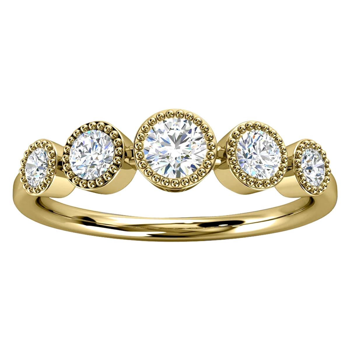 For Sale:  18 Karat Yellow Gold Augusta Bezel Milgrain Diamond Ring '2/5 Carat'