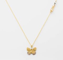 18 Karat Yellow Gold Baby Asterope Butterfly Necklace