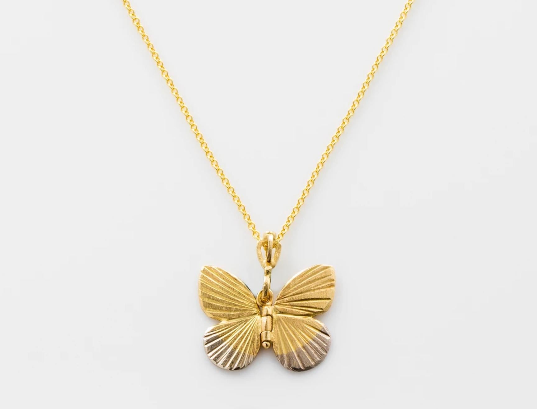 gold chain with butterfly pendant