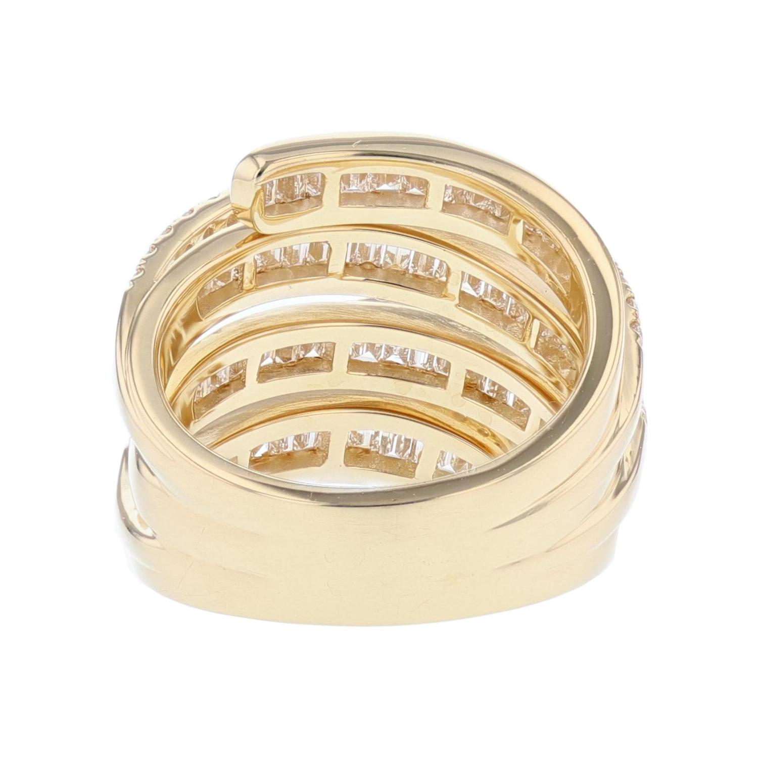 diamond criss cross ring yellow gold