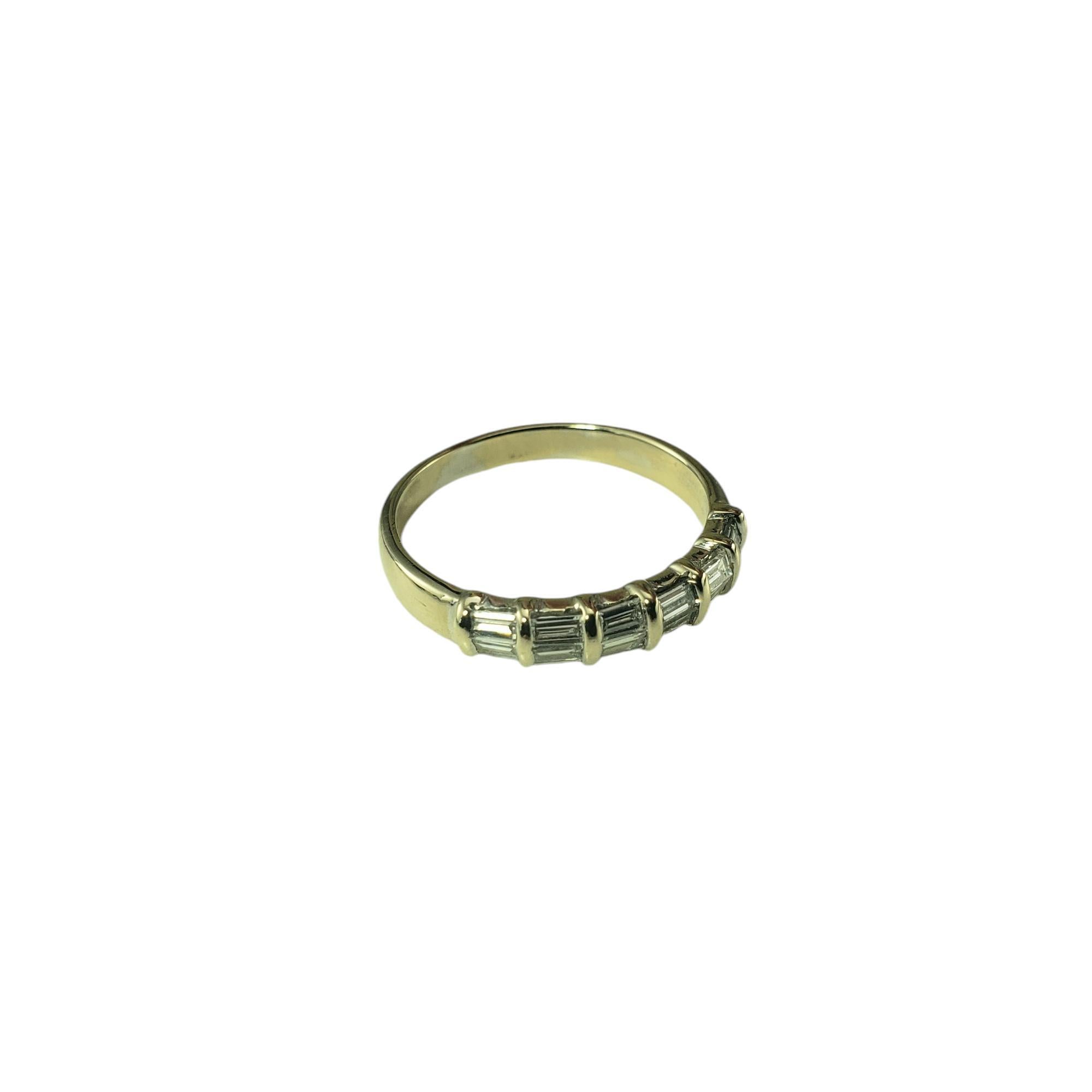 Contemporary 18 Karat Yellow Gold Baguette Diamond Wedding Band Size 6.5 #19225