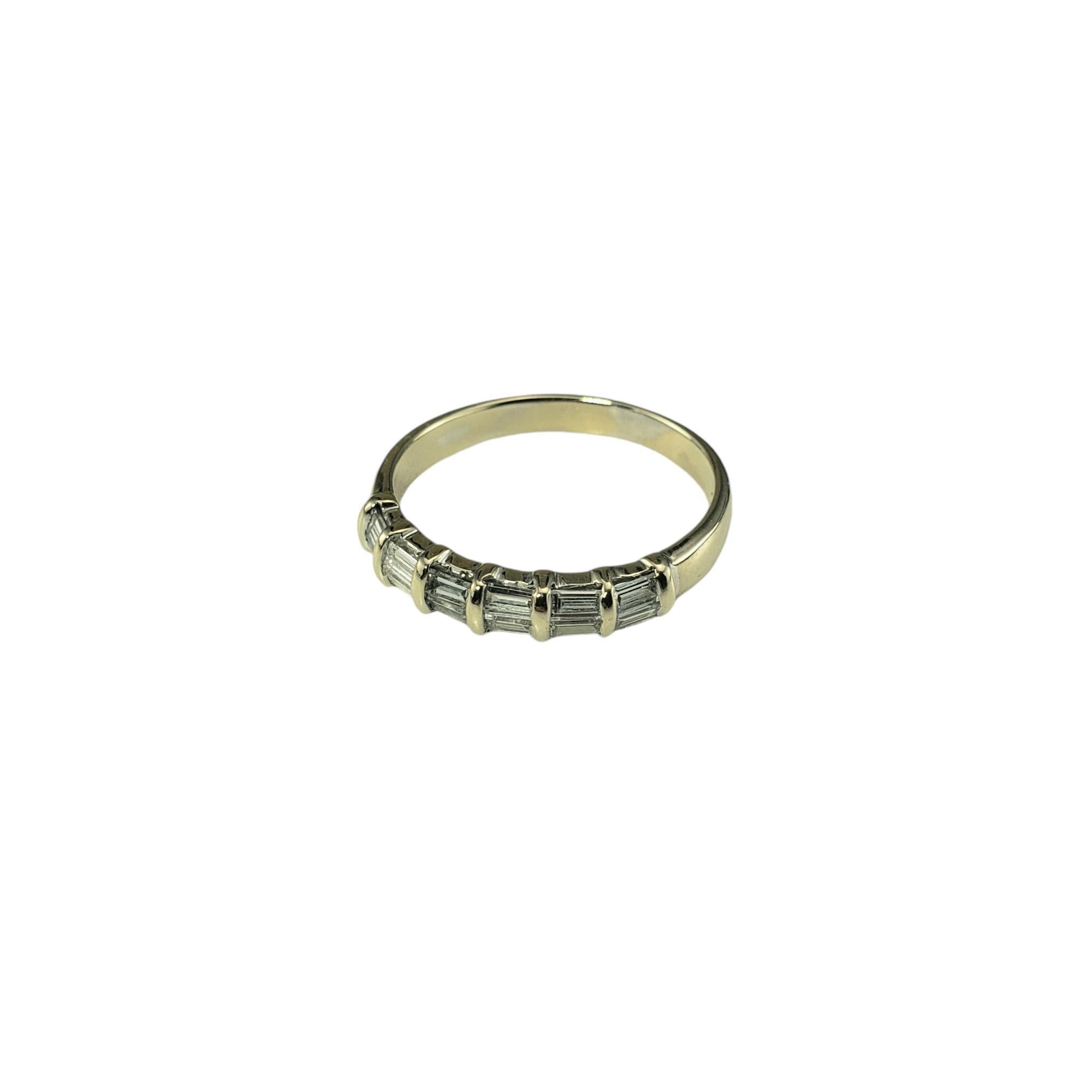 Baguette Cut 18 Karat Yellow Gold Baguette Diamond Wedding Band Size 6.5 #19225