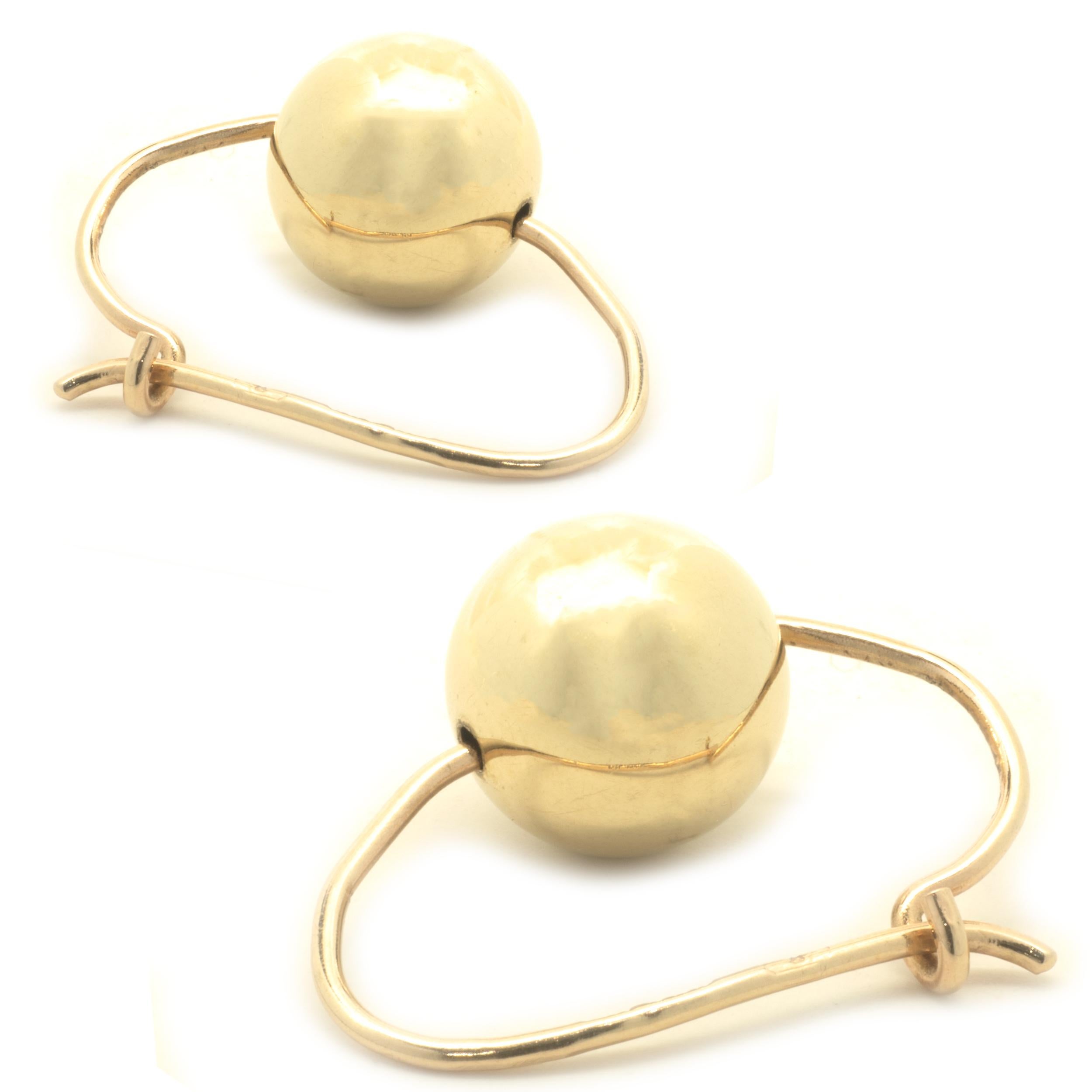 18 Karat Yellow Gold Ball Drop Earrings In Excellent Condition In Scottsdale, AZ