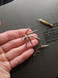 Eighteen Karat Yellow Gold Bamboo Men Brooch N1 by the Artist