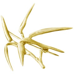 Broche en or jaune dix-huit carats Bambou pour homme N1 de l'artiste