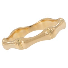 18 Karat Yellow Gold Bamboo Motif Fashion Band Ring