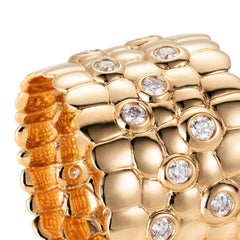 18 Karat Gelbgold Bandring mit Diamanten