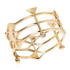 18 Karat Gelbgold Bandring mit Diamanten