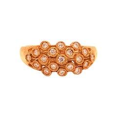 3.7 Carat Half Way Diamonds 18 Karat Yellow Gold Bezel Ring