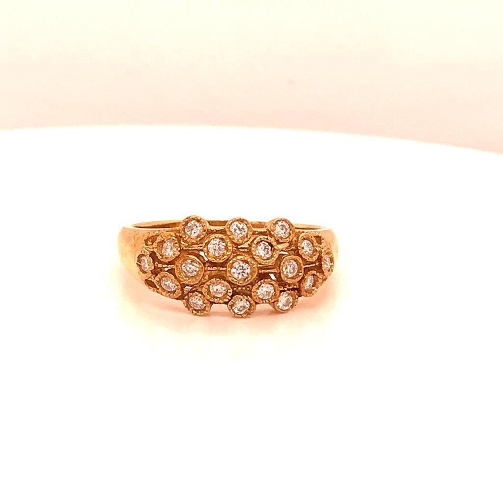 18 Karat Yellow Gold Band With Bezel Diamonds Half Way Ring
This Luxury 18K Yellow Gold with 3.7CT Diamond gives this ring a beautiful Look.
This Antique 3.7CT Diamond Look Beautiful and Stylish. It is an irreplaceable choice for people who are