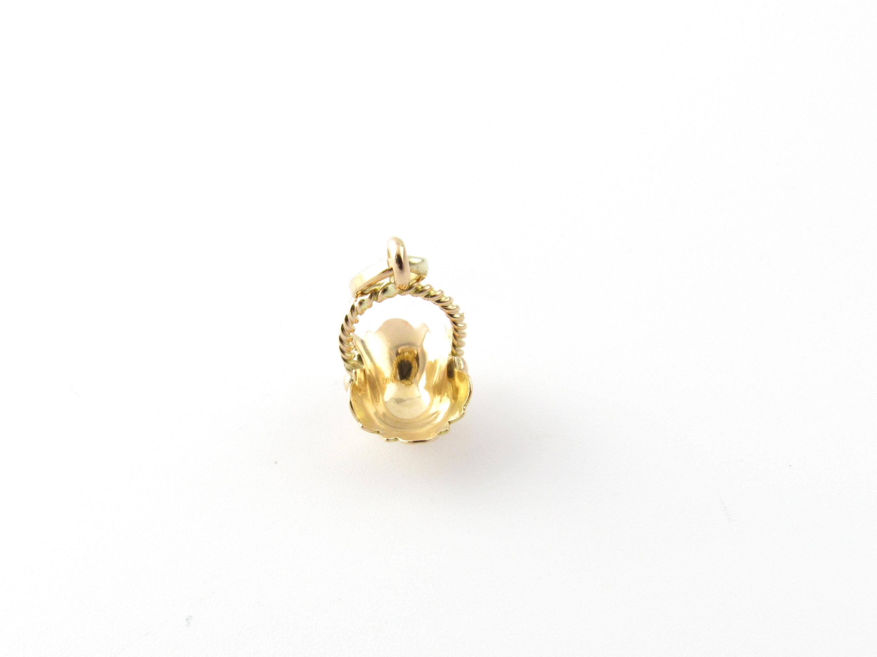 Women's 18 Karat Yellow Gold Basket Charm