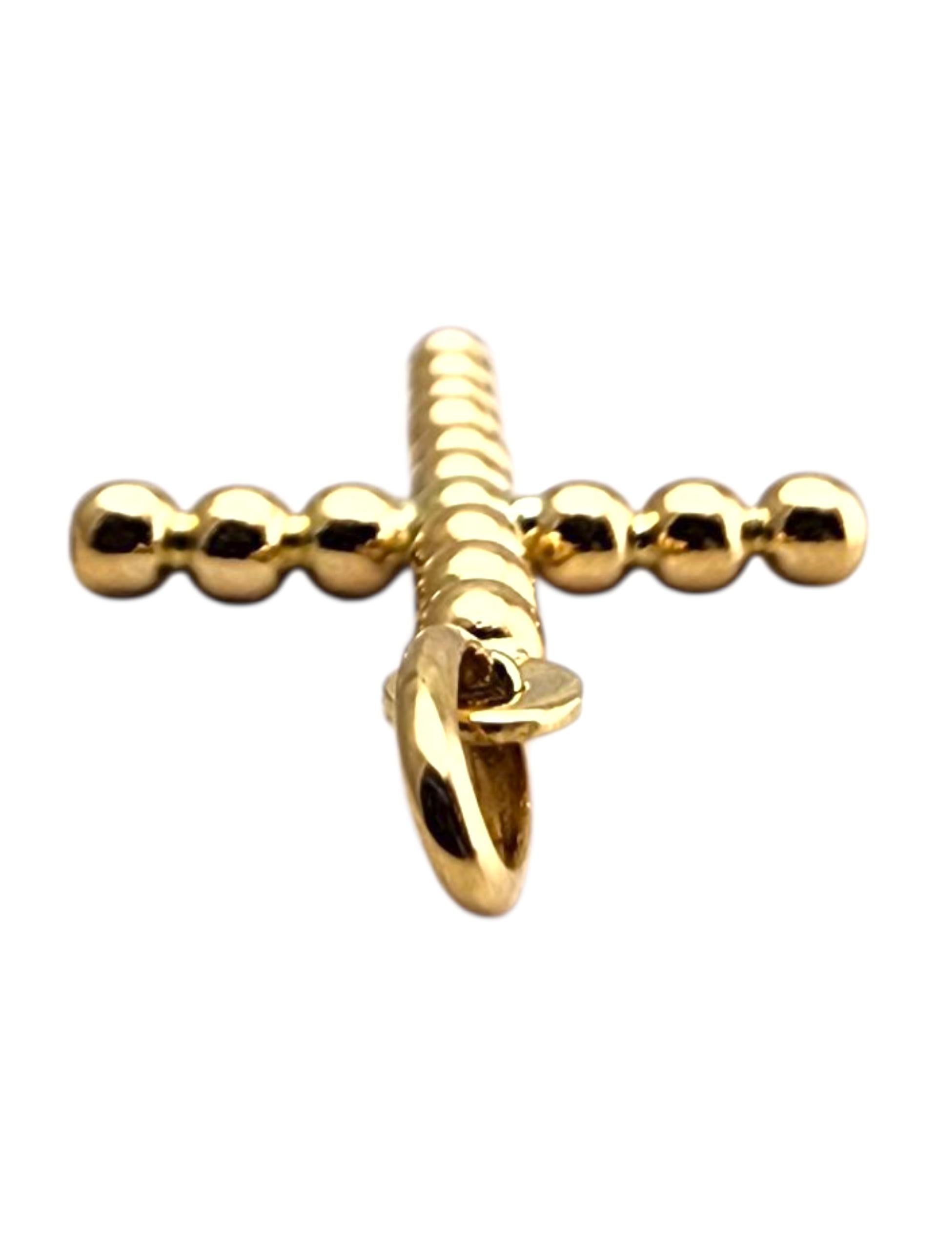 Donna Ciondolo a forma di croce in oro giallo 18 carati #23901 in vendita