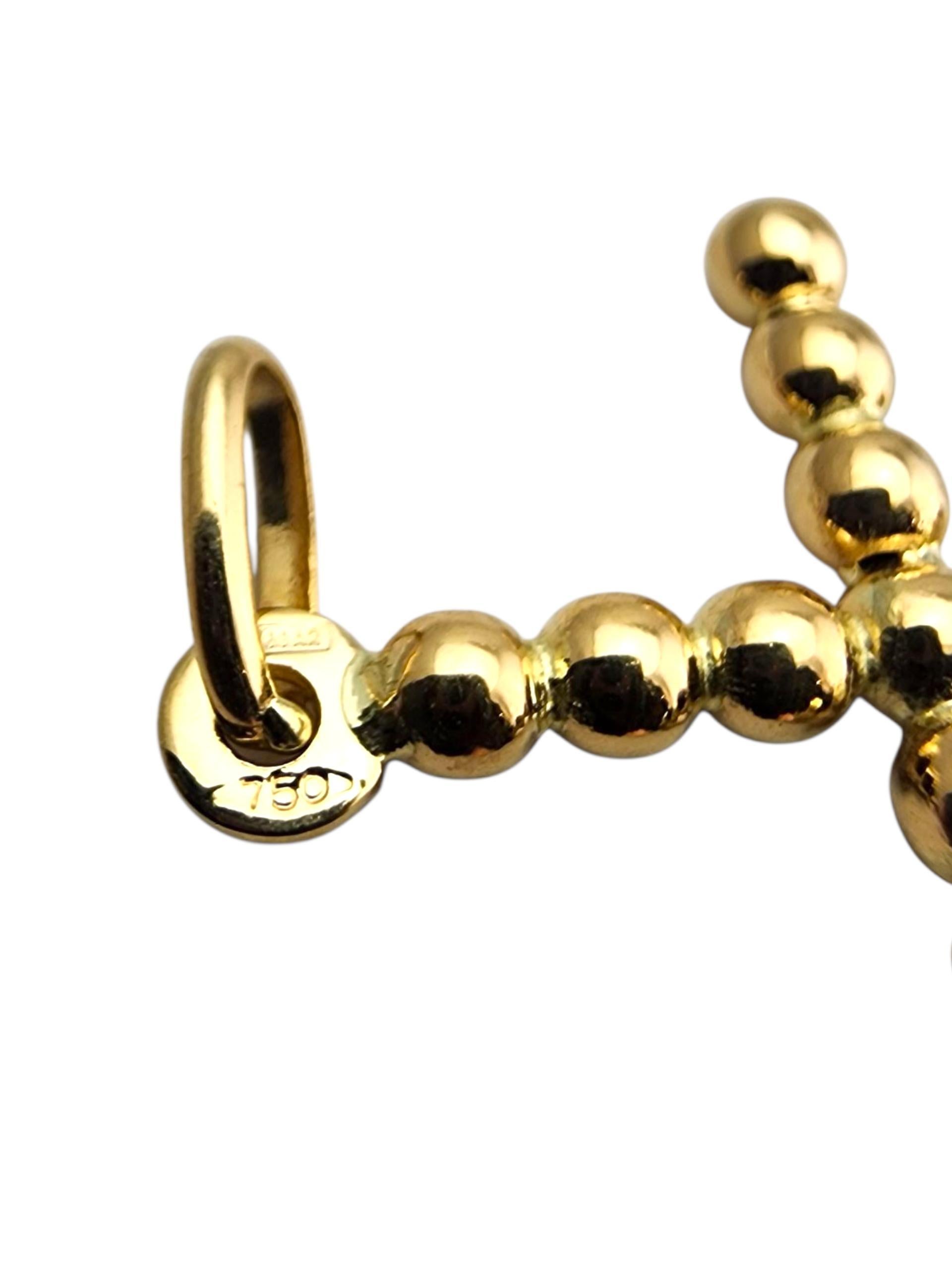 Ciondolo a forma di croce in oro giallo 18 carati #23901 in vendita 2