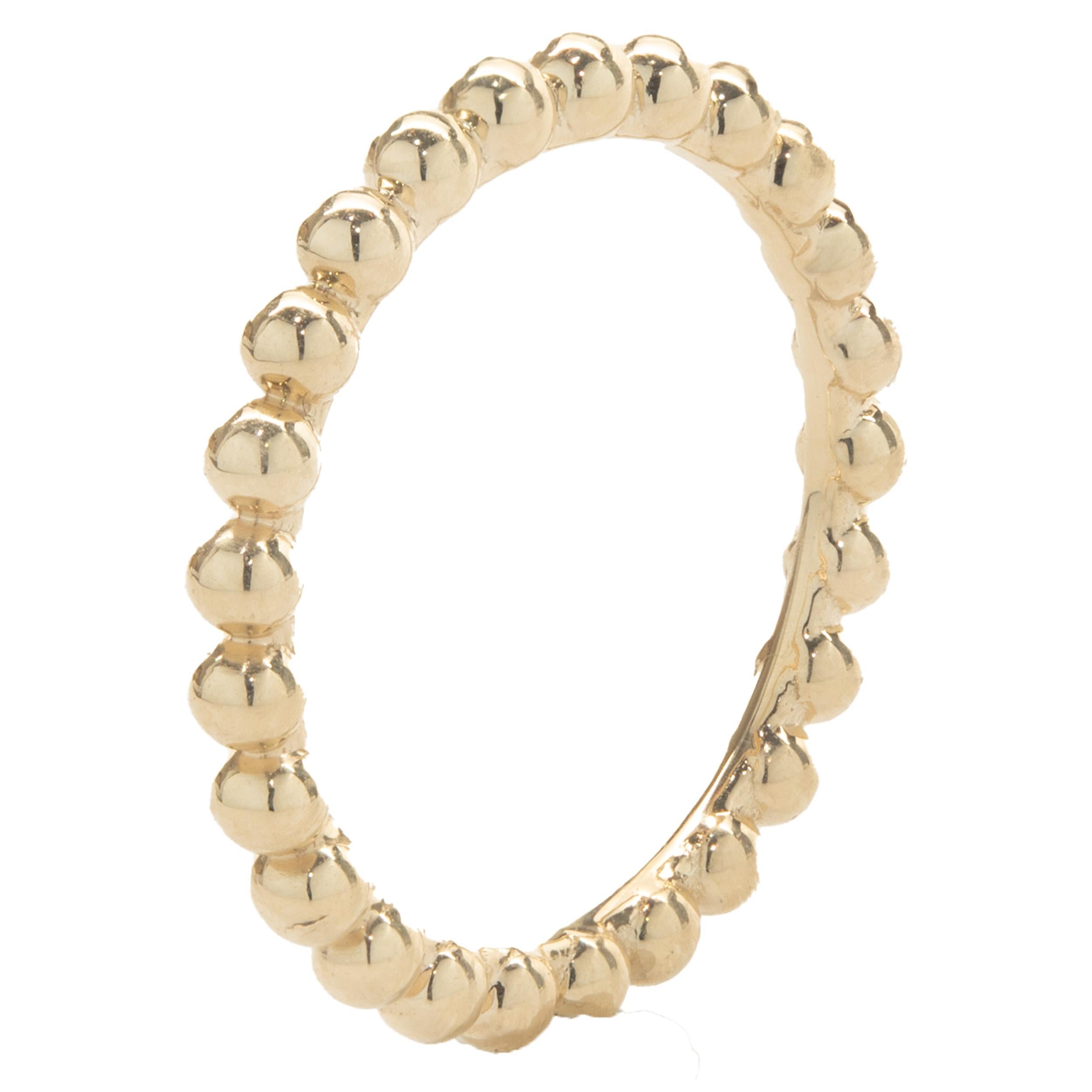 Women's or Men's 18 Karat Yellow Gold Beaded Band For Sale