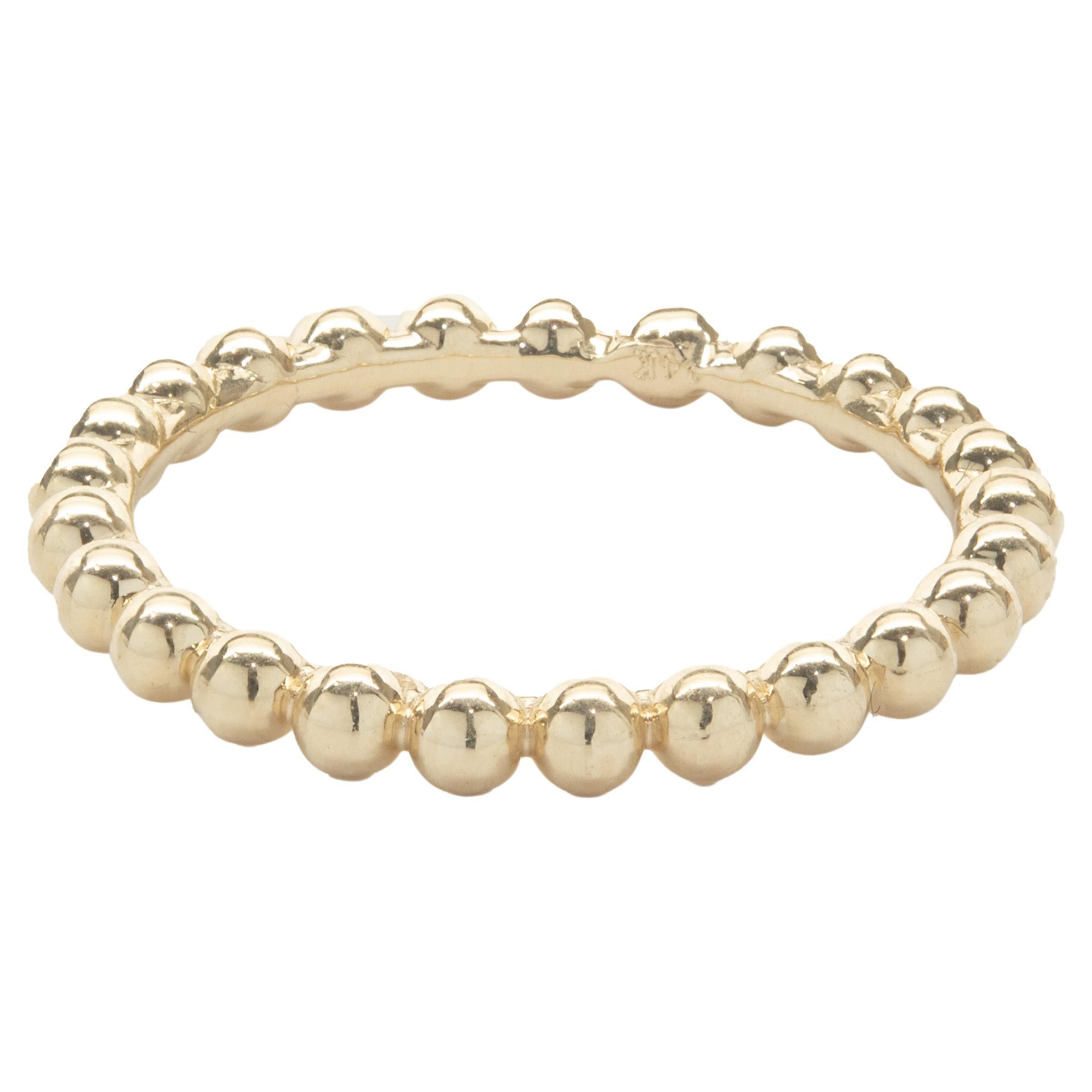 18 Karat Yellow Gold Beaded Band