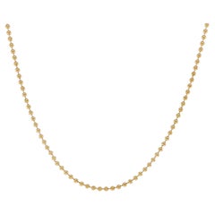 18 Karat Yellow Gold Beaded Chain Necklace
