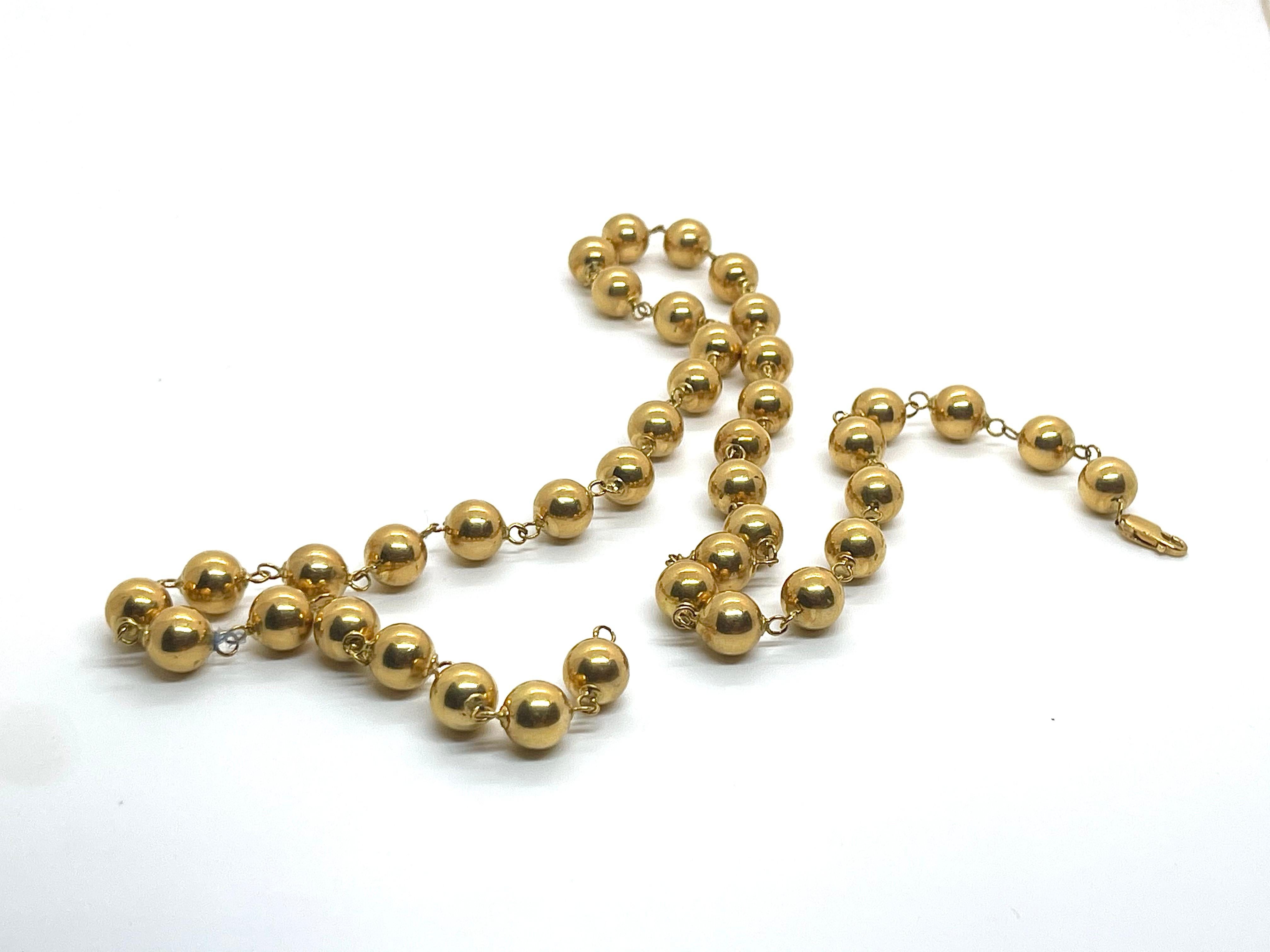 18k gold bead necklace