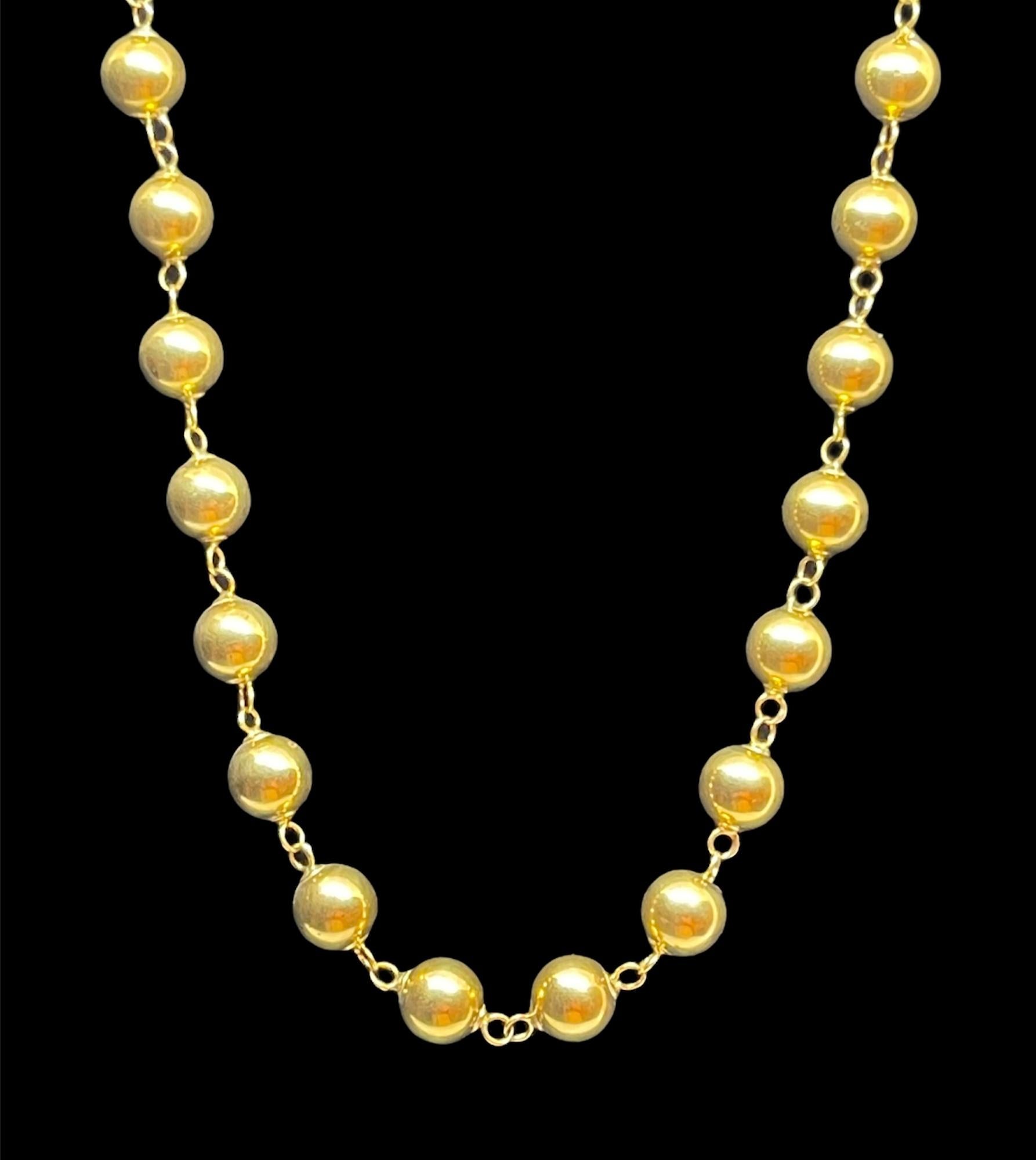 18k gold beaded necklace