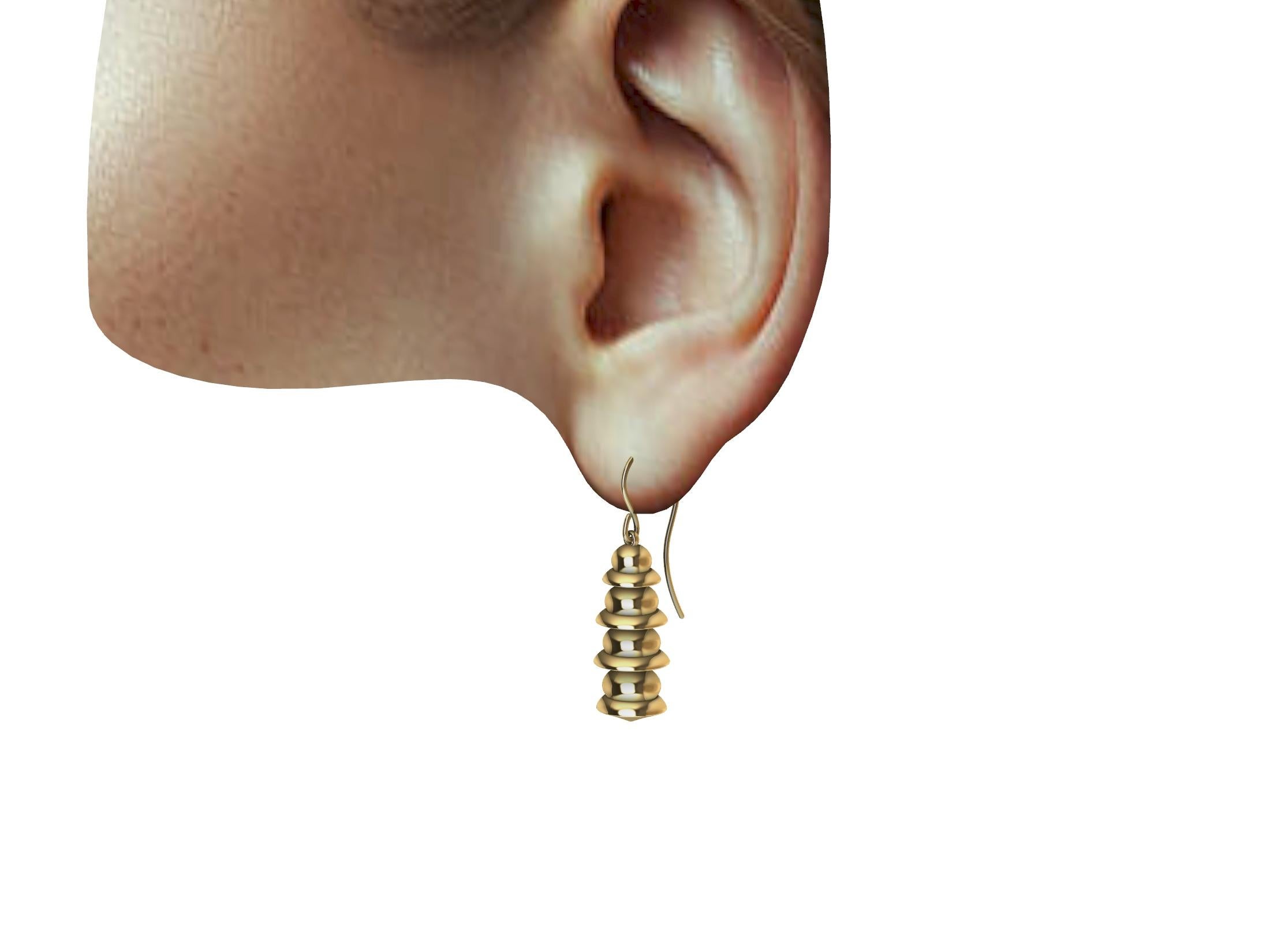 Women's 14 Karat Yellow Gold Bells Dangle Earrings For Sale