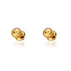 18 Karat Yellow Gold Bésame Medal Earrings