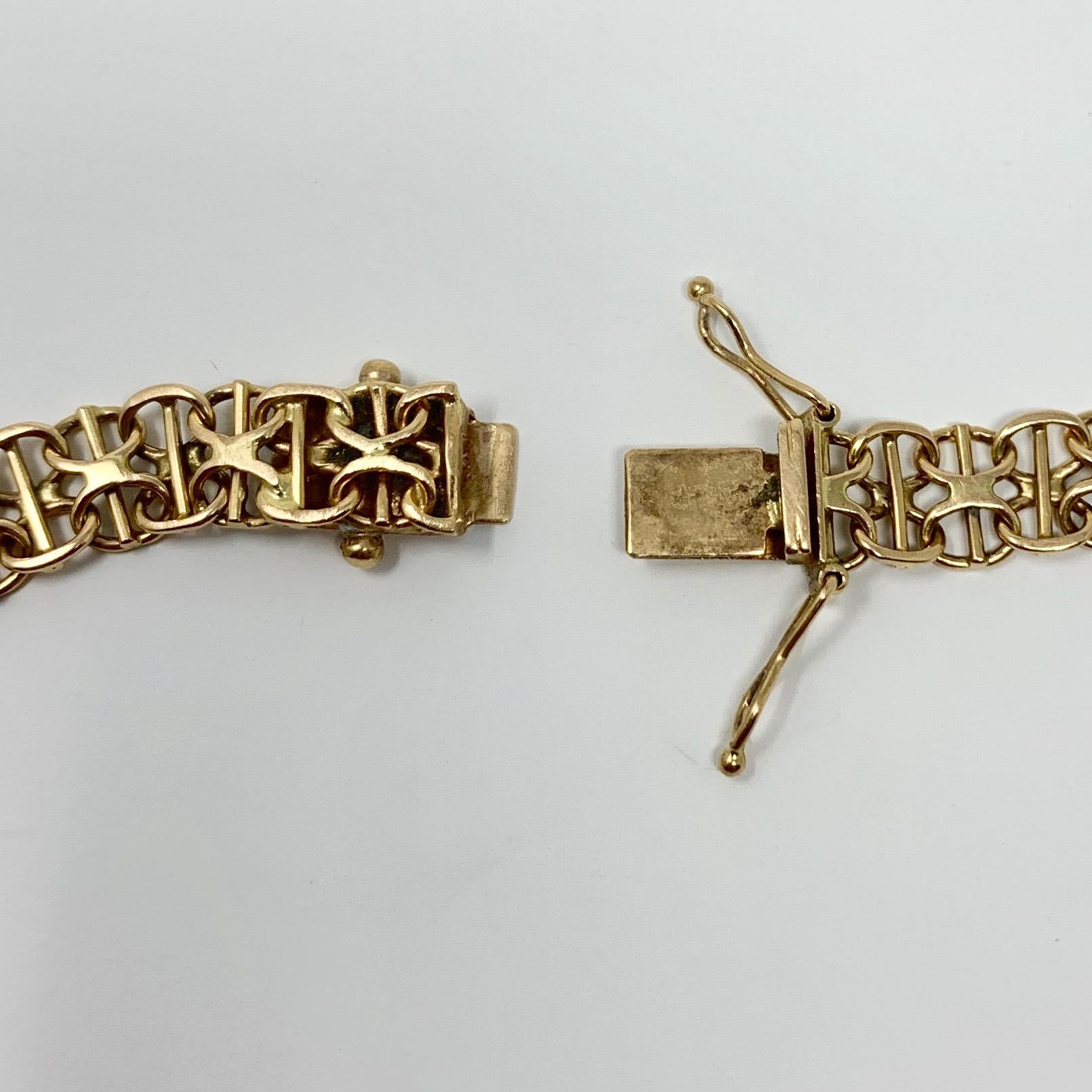 18 Karat Yellow Gold Bismark Link Chain Bracelet 1