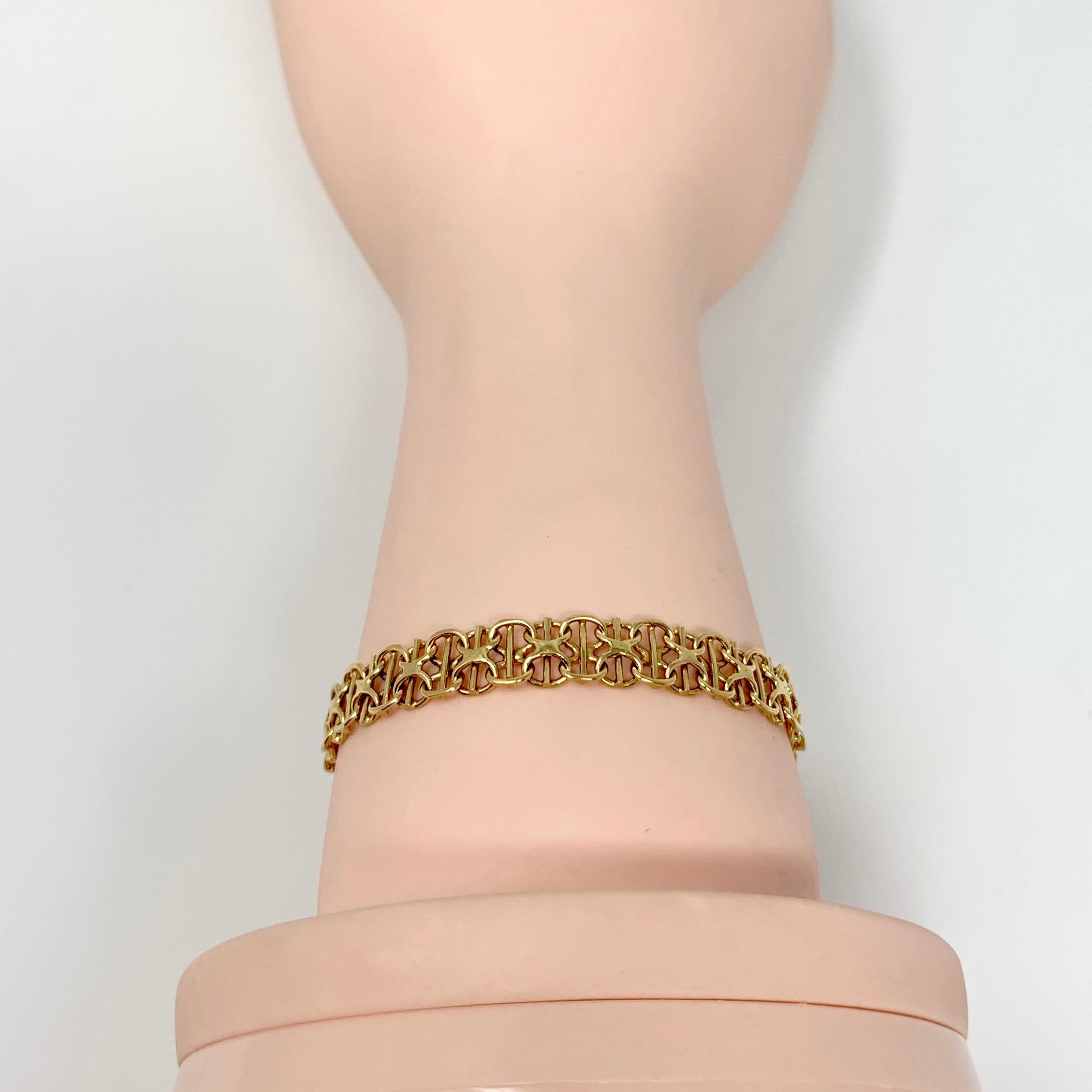 18 Karat Yellow Gold Bismark Link Chain Bracelet 3