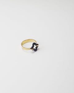 18 Karat Yellow Gold Black Onyx Ring