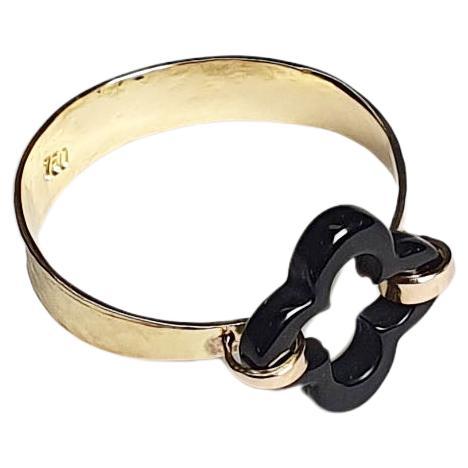 18 Karat Yellow Gold Black Onyx Ring