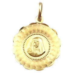 Colgante de oro amarillo de 18 quilates de la Virgen #21143